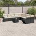 Maison Exclusive - Ensemble de jardin, 11 pièces, avec coussins, noir, en polyrotin