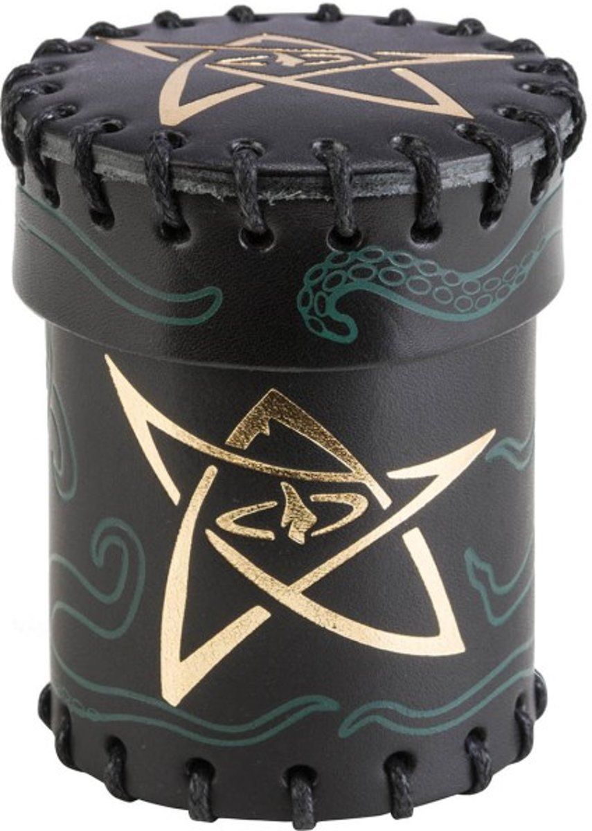Q Workshop Call of Cthulhu Black & green-golden Leather Dice Cup