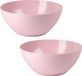 Plasticforte Serveerschaal/saladeschaal - 2x - D25 x H12 cm - kunststof - roze