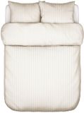 Marc O'Polo Classic Fine Stripe Dekbedovertrek Biologisch Katoen Dark Sand - Tweepersoons – 200x200/220 cm
