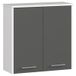 AKORD Furniture Factory Akord Hangende Badkamerkast FIN W60 met 2 Deuren Wit - Grafietgrijs