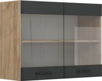 Vicco R-Line Glazen keukenkast – 80 cm Antraciet landhuis