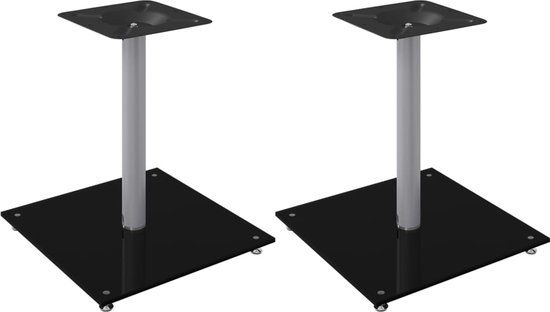 vidaXL Luidsprekerstandaards - 2 stuks - 1 pijler - gehard glas - zwart en zilver