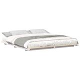 vidaXL Bedframe - Wit - 200 x 220 cm - Massief grenenhout