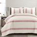 Lush Decor Boerderij Streep 3 Stuk Quilt Set, Rood, Koning