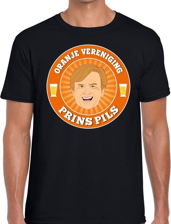 Bellatio Decorations Oranje vereniging Prins Pils t-shirt zwart heren - Koningsdag kleding L