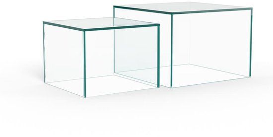 Giga Living Salontafel Livo Glas Transparant Set van 2 50cm
