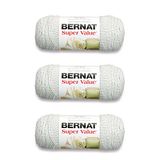 Bernat Super Value Garen, pakket van 3, grijs (Gray Ragg)