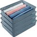 Hega Hogar Opbergmandje/ladeverdeler - 4x - denin blauw - 4.5 liter - kunststof - 26 x 35 x 6 cm