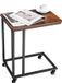Vevor Bijzettafel Salontafel Met Metalen Frame Op Wielen, C-Vormige Salontafel voor Woonkamer Slaapkamer Kantoor 500 X 350 X 605 Mm Tv-Lade, Woonkamertafel Banktafel Bruin en Zwart