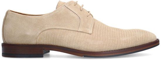 Manfield Heren Beige Suède Veterschoenen Maat 40