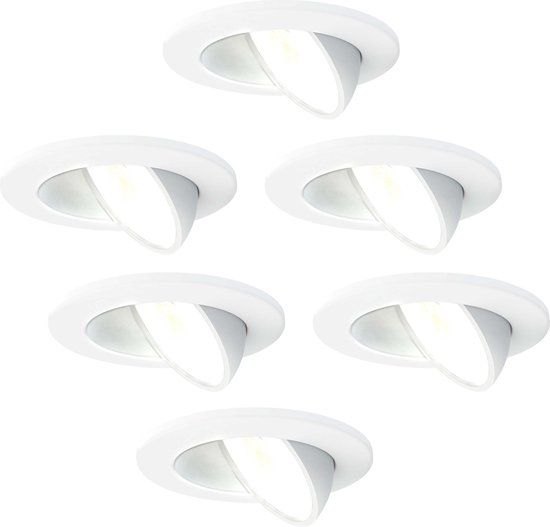 LEDVION 6x Inbouwspots - Dimbare LED - Wit - IP65 - 5W - CCT - Badkamer - 5 Jaar Garantie