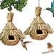 Unyqoos® Handgeweven vogelhuisjes van natuurlijk rotan – Set van 2 stuks, ademend nest- en schuilplaats voor mezen, kanaries en parkieten (balkon/tuin)