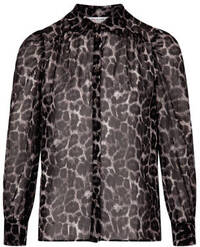 Morgan blouse met panterprint bruin/ lichtbruin