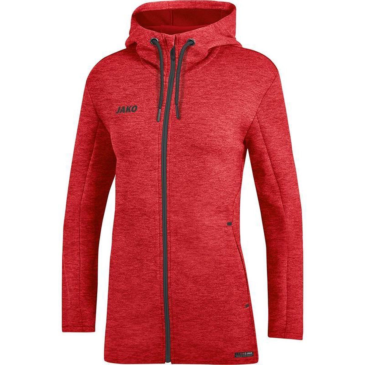 JAKO Jas met Kap Premium Basics Rood Gemeleerd Dames - 4059562263046