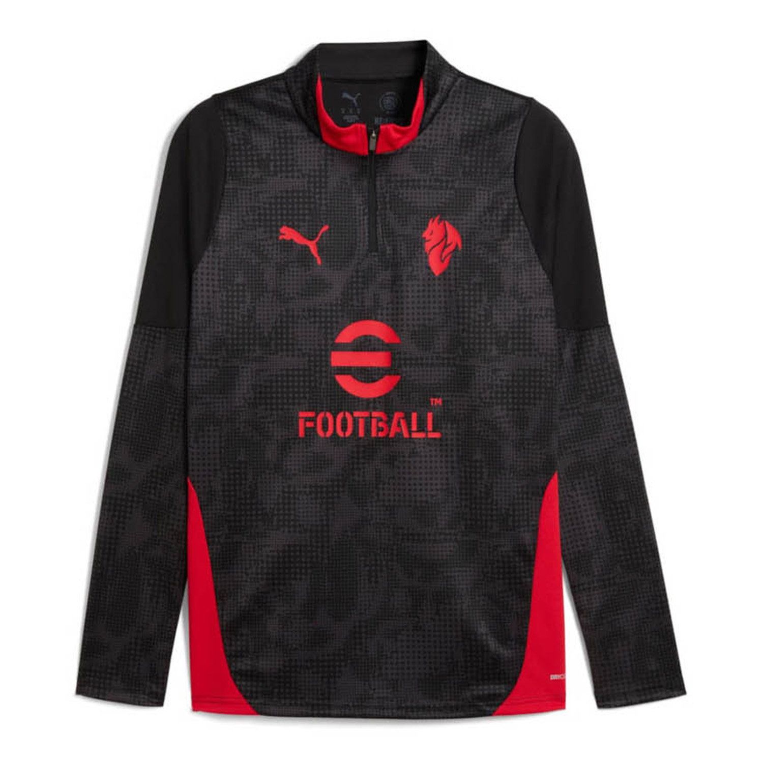 Puma AC Milan 25/26 trainingstop met kwartrits voor Heren, Zwart/Rood, Maat XL