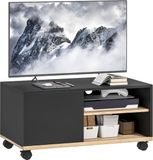 Homcom TV-standaard Spaanplaat Zwart/Eiken 80L x 45B x 39H cm
