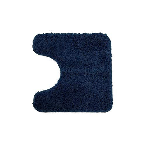 WohnDirect Badkamer Tapijt Blauw - Toiletmat 45x45cm MET WC-Uitsparing - Antislip & Machinewasbaar - Set mogelijk