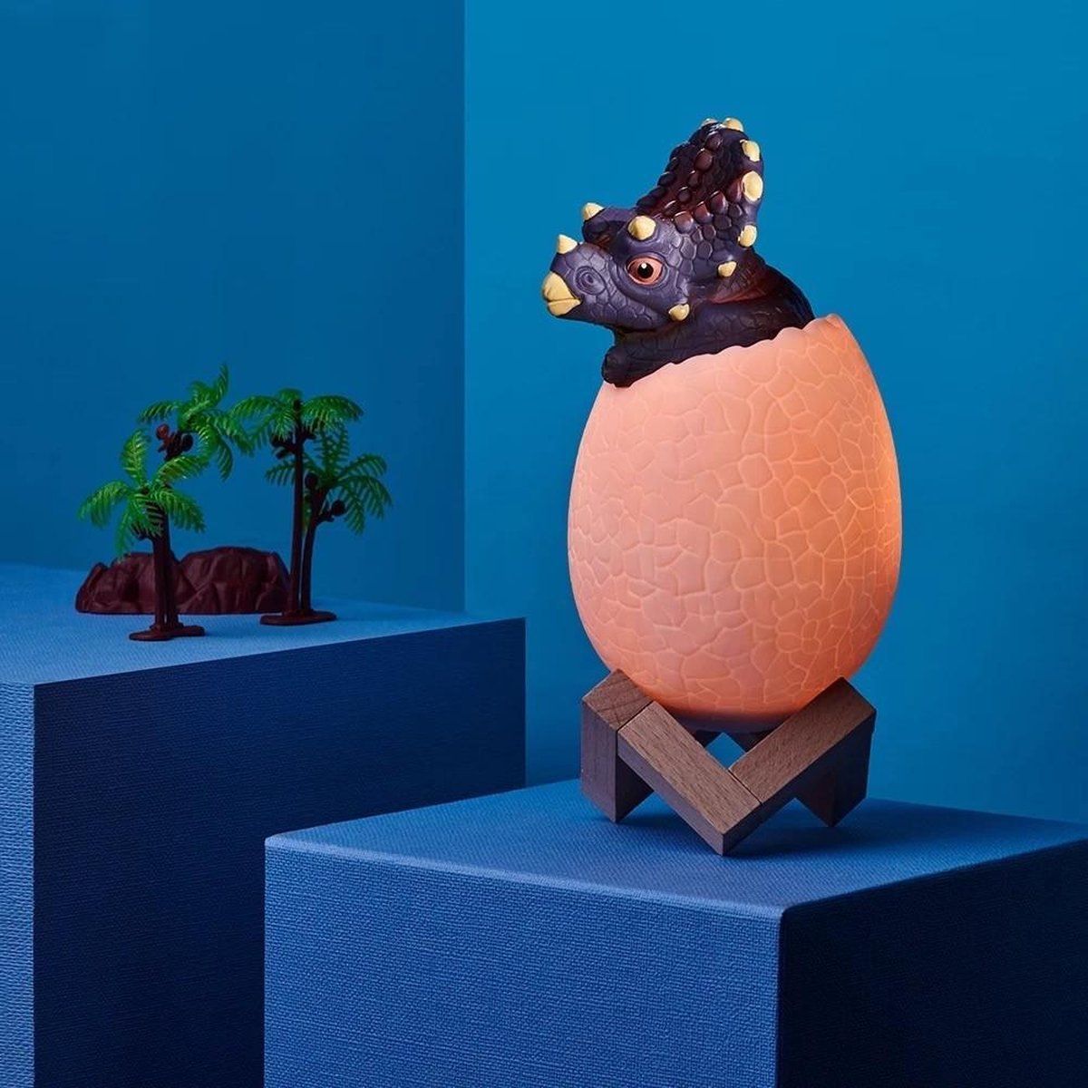 TechniTe Dinosaurus Triceratops Lamp - Dino - Nachtlamp Kinderen - 16 Kleuren - Afstandbediening