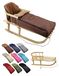 Luge en bois - Avec dossier - Sac de couchage d'hiver - 108 cm - Marron