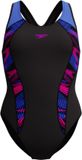 Speedo Placement Laneback Dames Sportbadpak - Zwart/Blauw