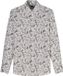 OLYMP Level 5 body fit overhemd - popeline - wit met beige en bruin dessin - Strijkvriendelijk - Boordmaat: 39 (EU maat: M)