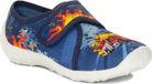 Befado pantoufles 660X153 bleu avec camion de pompiers, fermeture velcro