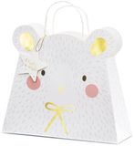 PartyDeco Cadeautas met ijsbeerprint, mix, 31,5x27x10cm