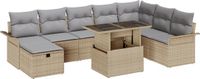 vidaXL Tuinbank - Set - 9 - st - Beige - poly - rattan