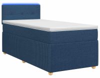 vidaXL Boxspringbed met matras en hoofdeinde, blauw, 100 x 200 cm, stof