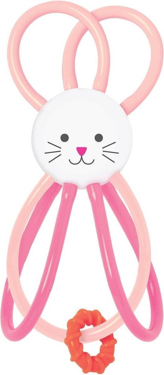 Manhattan Toy rammelaar Zoo Bunny bijtringen junior 16,5 cm roze