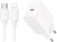 Joyroom – Chargeur rapide USB-C PD 20W + Câble USB-C vers Lightning 1 mètre – Blanc