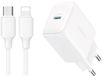 Joyroom – Chargeur rapide USB-C PD 20W + Câble USB-C vers Lightning 1 mètre – Blanc