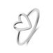 Lucardi Dames Zilveren ring hart - Ring - 925 Zilver - Zilverkleurig - 18.50 / 58 mm