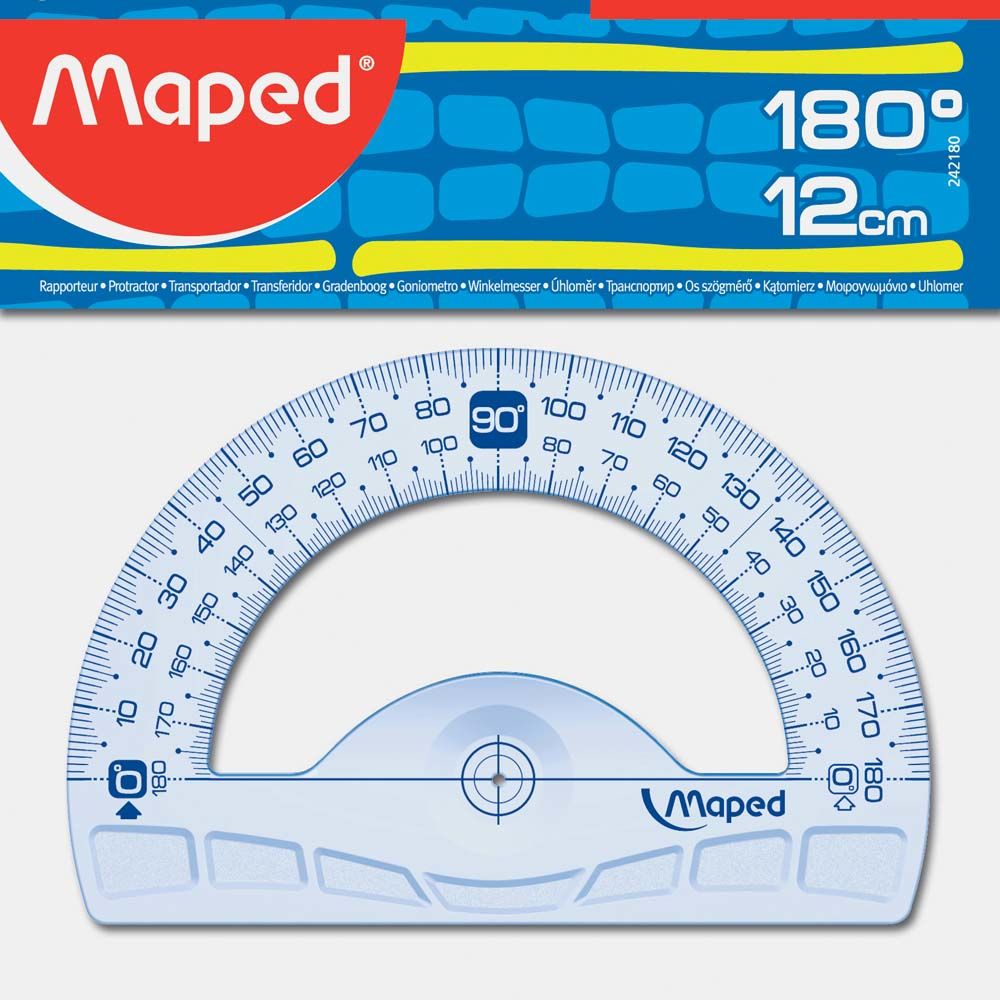 Maped 242180 gradenboog Kunststof Halve cirkel Blauw, Doorschijnend 120 mm