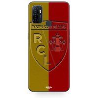 Maniacase Etui Oppo A32 RCL LENS Logo geel en rode achtergrond