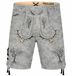 PAULGOS Short en cuir pour homme HK6 ANTIK Gris minuit Coupe droite