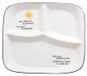 Plat de service en porcelaine avec 3 compartiments pour le contrôle des portions