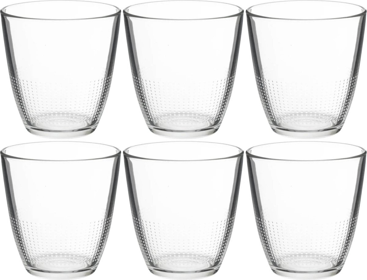 Secret de Gourmet Set van 18x stuks water/sap glazen Claudi 250 ml van glas - Drinkglazen - Waterglazen