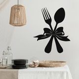 Sticker mural cuisine couverts - 67x83 cm - Noir