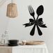 Sticker mural cuisine couverts - 67x83 cm - Noir