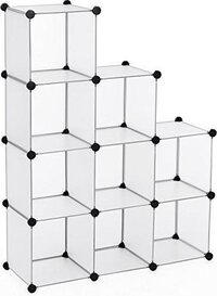 medina Songmics Open kunststof Vakkenkast met 9 Vakken - Wit