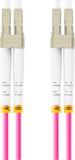 Lanberg Glasvezelkabel FO-LULU-MD41-0010-VT 1 m met LC/UPC en OM4 connectoren