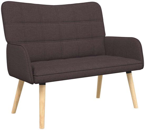 vidaXL 2-Zits Sofa Donkerbruin 115 x 61 x 87 cm Stof