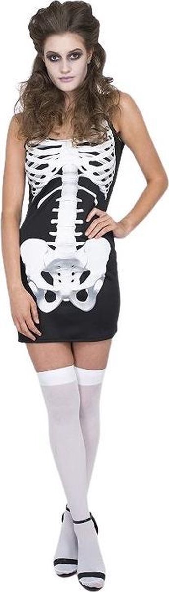 Karnival Costumes Verkleedjurk Skelet Dames Polyester Wit/zwart Maat Xs