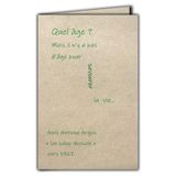 CIT-1009 Citaatkaart CIT-1009 op natuurlijk vezelpapier met envelop "Hoe oud maar er is geen leeftijd om van het leven te genieten"