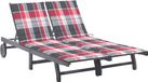 Maison Exclusive bain de soleil pour 2 personnes avec coussin gris acacia bois massif