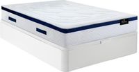 Palacio Bedset 140 x 190 cm - White Bed Base with Storage + Pocket Spring Mattress - MARQUIS by DREAMEA PLAY