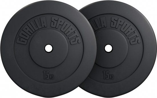 Gorilla Sports Halterschijven Set - 30 kg (2 x 15 kg) - 30 mm