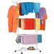 NK Verticaal droogrek met 4 niveaus, 6 intrekbare planken + 2 zijvleugels met standaard en schoenenrek, wielen 360° (19 m kleding) (wit)